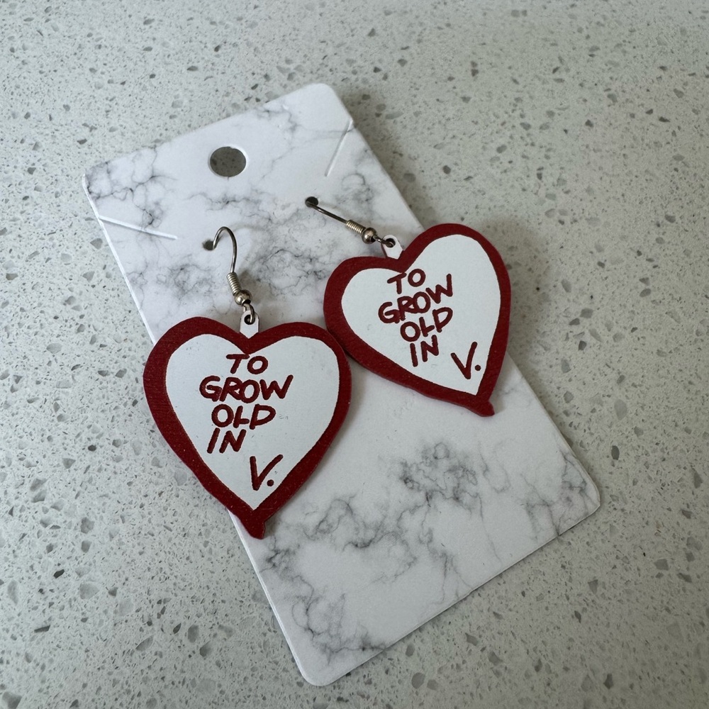 Marvel WandaVision-Inspired Heart-Shaped Red Earrings